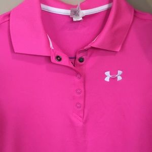 Under armor girls pink golf shirt.